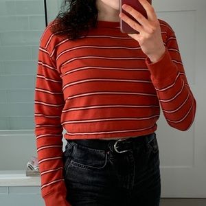 Orange striped cropped sweater :)